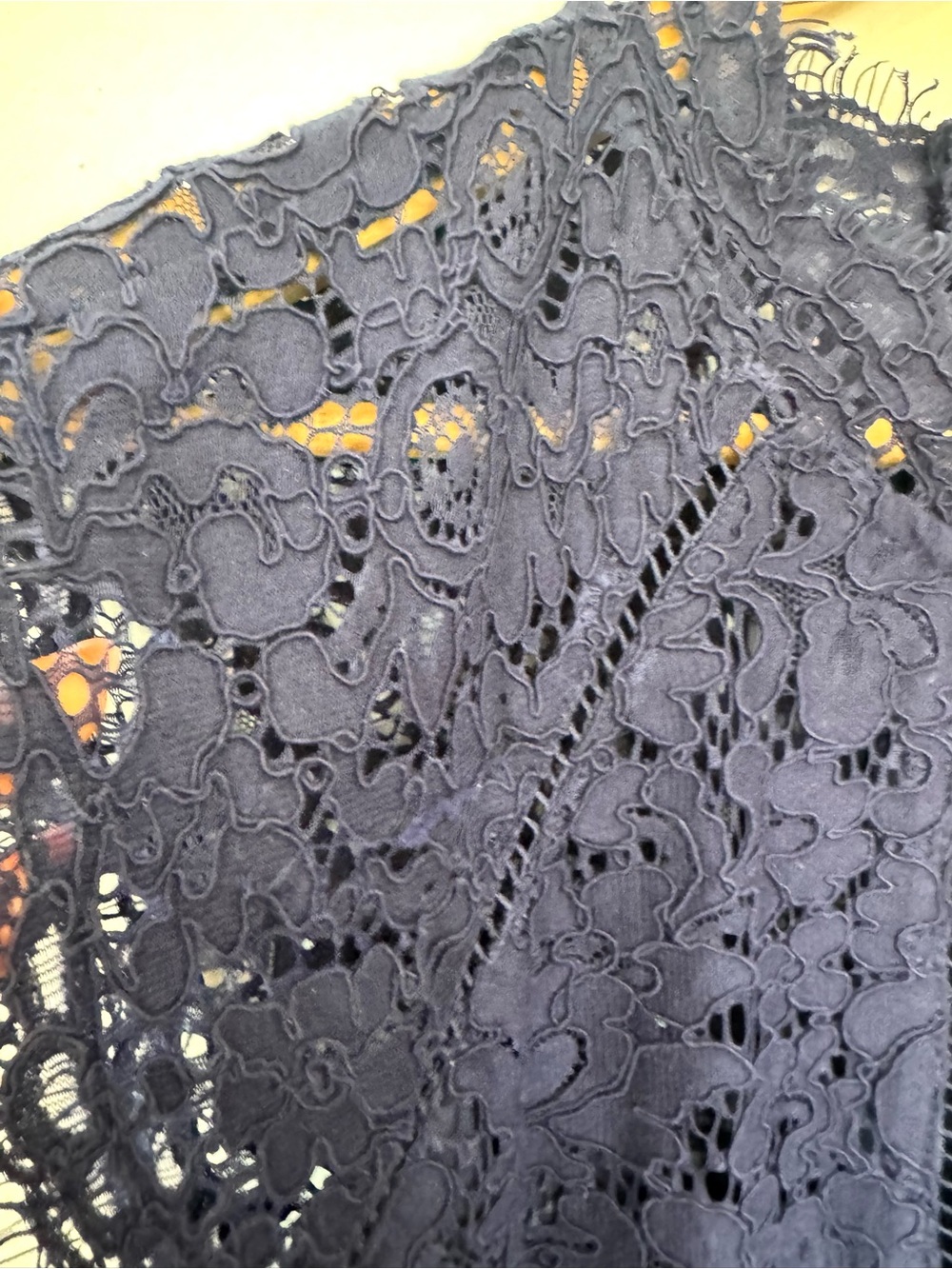 Bardot Navy Blue Lace Cocktail Dress Elegant Wedding Guest & Date Night Midi Sz8 - Picture 7 of 14